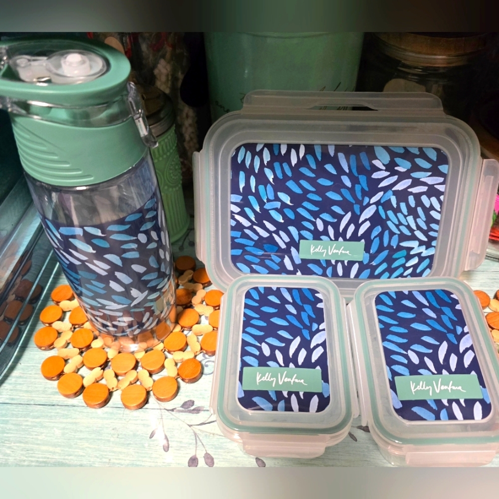Kelly Ventura Blue and Green Lunch Set